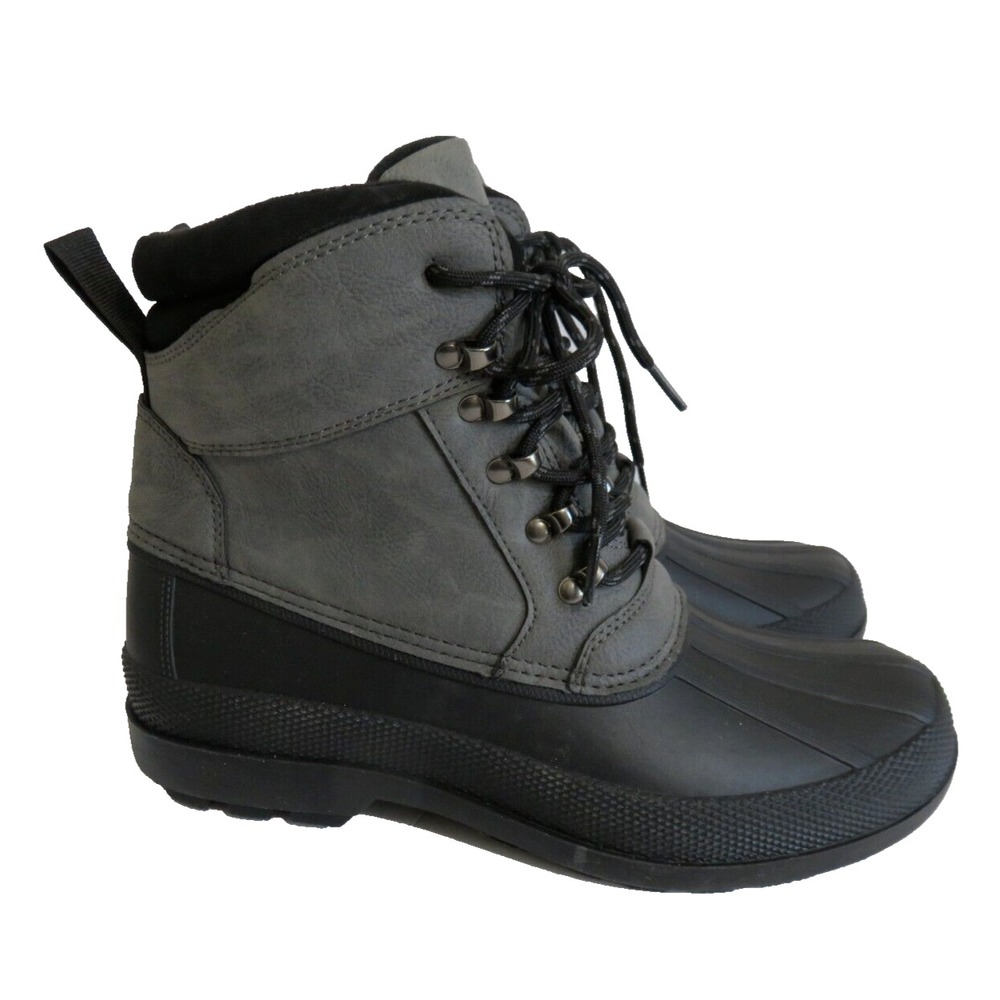 DENALI Winter Duck Boots Expedition Black Rubber‎ & Gray Leather Men's 8 EU 40.5